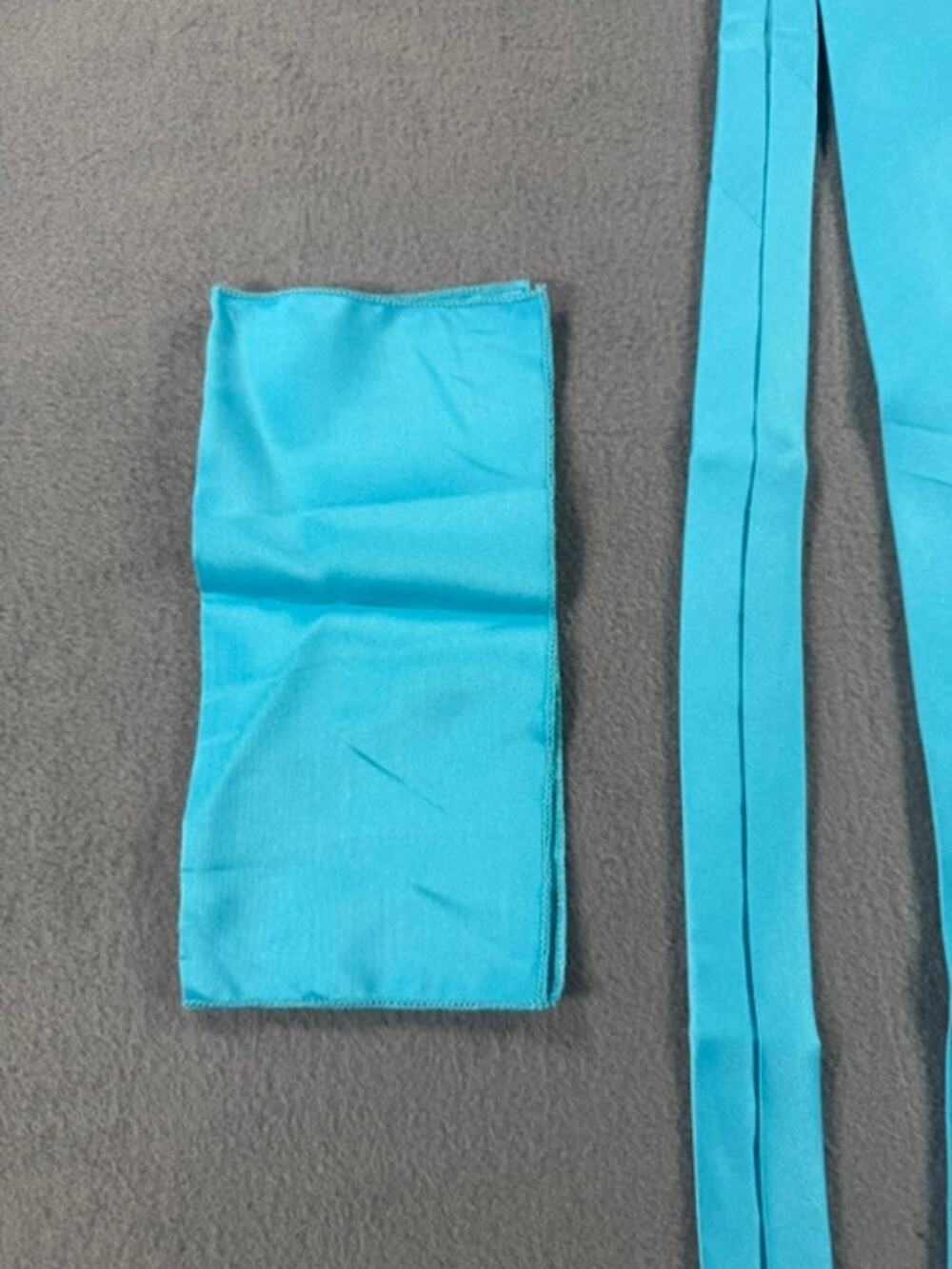 GIOBERTI , TURQUOISE SOLID TIE, BOW TIE AND HANKY